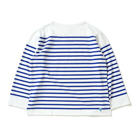 オーシバル ORCIVAL ボーダー オーバーサイズ ラッセル フレンチ セーラー 長袖 Tシャツ White ／ Bleu ホワイト×ブルー 6130 フランス製 メンズサイズ バスク サイズ7 サイズ8 ビッグサイズ 大きい サイズ ゆったり トップス カットソー ファッション マリンシャツ ロンT