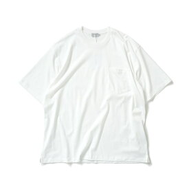 handvaerk ハンドバーク / 60/2 クルーネックポケットビッグTシャツ - White