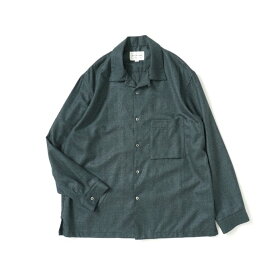 STILL BY HAND スティル バイ ハンド SH04233 - BLUE CHARCOAL ウール オープンカラーシャツ ブルーチャコール 送料無料