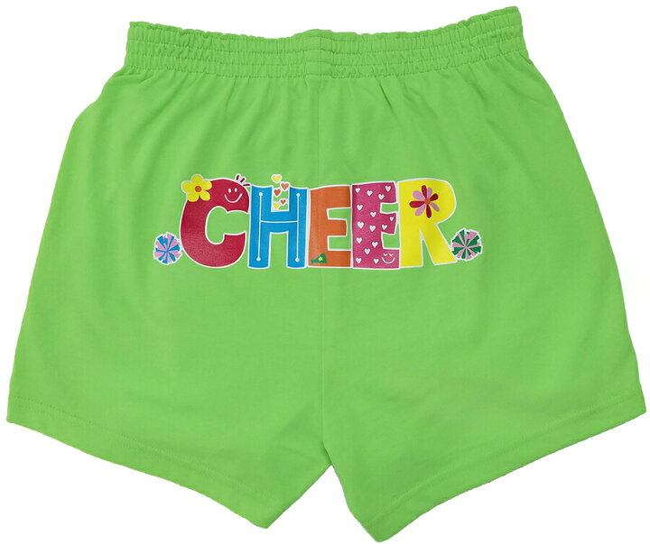 楽天市場 チアパン Cheer カラフル Pop Cheer イラスト ショートパンツ 選べる5色 グリーン 緑 ネイビー 紺 ターコイズレッド 赤 150cm以上 大人 レディース エイティズ チアダンス チアガール チアリーディング 練習着 チアパン グッズ 専門店エイティズ
