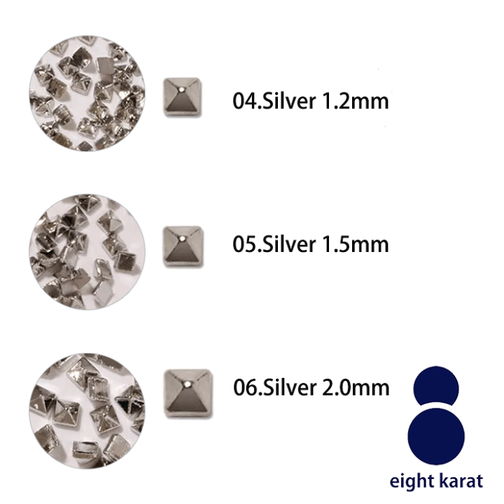 ▶︎ネイルパーツ/スクエアスタッズ4種mix/M-08 ▶︎ネイルパーツ