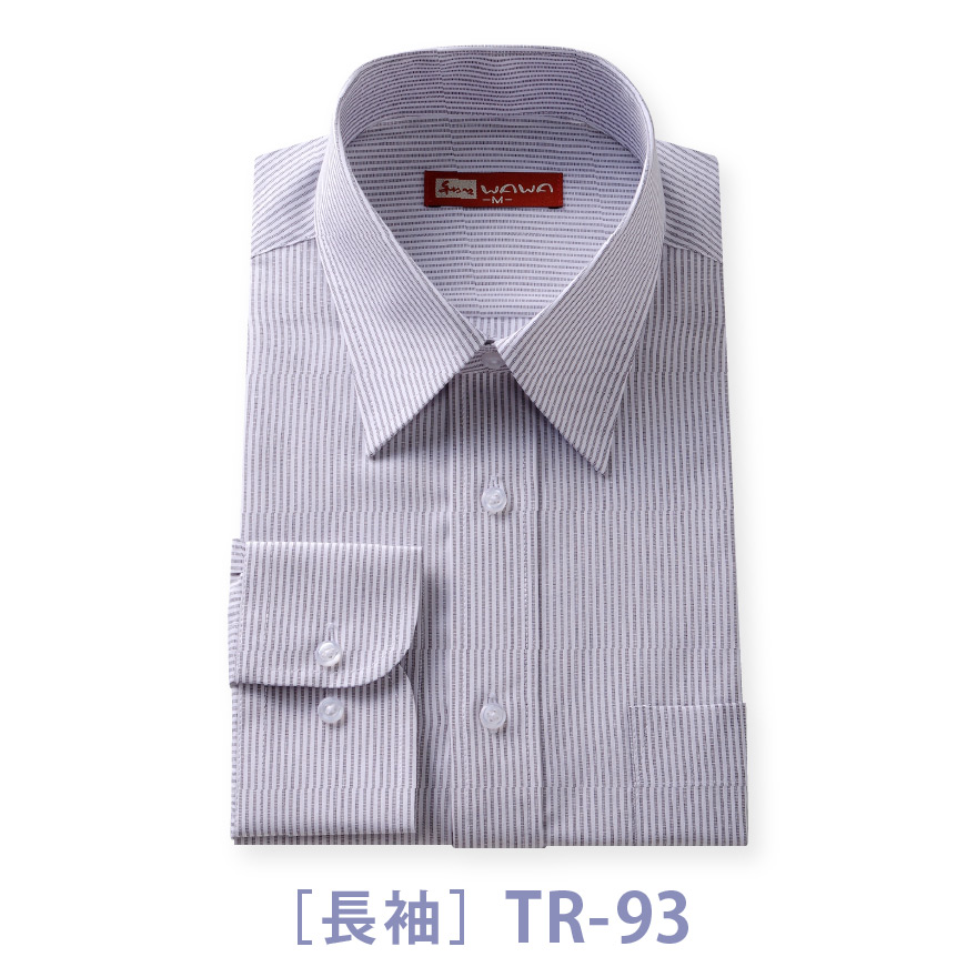 生地デザインに拘ったワイシャツ（Ｙシャツ）レギュラーカラーカッターシャツ メンズ長袖ワイシャツ・ストライプ TR-93（レギュラー）