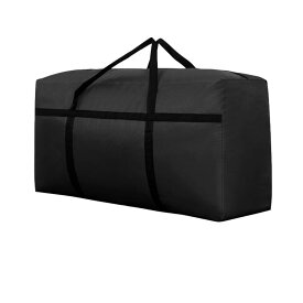 布団収納 超特大 ボストンバッグ 収納ケース ストレージバッグ ランドリーバッグ 大容量バッグ 持ち手付き 折りたため 出張 旅行 非常用 保管袋 引っ越しバッグ 黒色 (180L, Black)