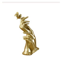 装飾のための北欧樹脂像家の装飾の彫像抽象彫刻現代の置物ラブローズサンドストーン 彫像の装飾 (Color : Gold)