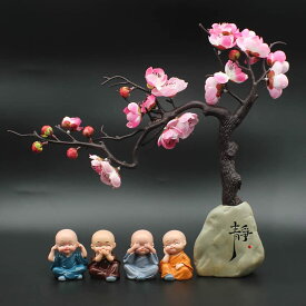 ハロウィン ノームの彫刻 中国風、古典的な禅、リトルモンクの装飾、ホームデコレーション（静）