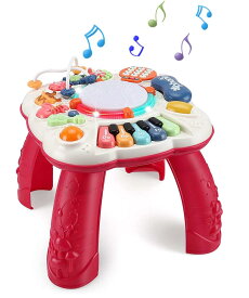 音楽おもちゃ ビーズコースター ルーピング 子供 ミュージカルテーブルおもちゃ 多機能 ピアノ 楽器玩具 アクティビティテーブルのおもちゃ知育玩具 音楽 おもちゃ テーブル を学び おしゃべり電話 幼児 子ども 誕生日 プレゼント おもちゃ キッズつかま