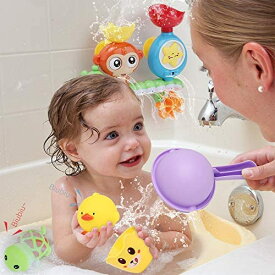 お風呂おもちゃ お水遊び おもちゃ シャワーおもちゃ 水おもちゃ 噴水おもちゃ 吸盤安定 子供 風呂 水車おもちゃ 赤ちゃん 2歳 かわいい 動物 カラフル