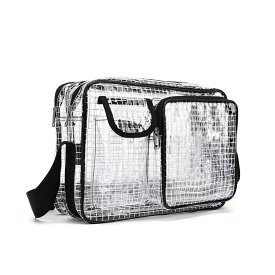 エンジニアバッグ 透明 ショルダーバッグ クリーンルーム用バッグ 仕事用 クリアバッグ 帯電防止 透明 メッシュタイプ
