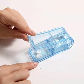 ピルカッター 錠剤カッター 薬カッター 半割 切りやすい 携帯用 タブレットを分割 ブルー 2個セット