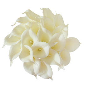 カラーリリー 造花 20本 オランダカイウ シングル cally lily アレンジ 花束 結婚式 パーティー 様々な イベント 室内インテリア ホワイト