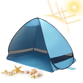 ポップアップシェード, 日焼け防止シェルター キャンプ UPF 50+ テント, 全自動工事不要キャンプビーチサンシェードテントクイックオープン屋外UVカット簡単にセットアップできるシェルタービーチの必需品、公園、ピクニック、釣り、中庭、キャンプ用のアウ