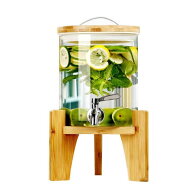 【スタンド付き】ドリンクサーバー ガラス 蛇口付き 大容量 1.5L/2.5L/4L/5L ドリンクディスペンサー 卓…