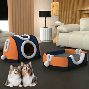 猫ハウス 猫ベッド ペットベッド 猫ハウス 折りたたみマット 猫ボックス 通気性 組み立て簡単 猫用寝床 ドーム型 防寒 猫ハウス 室内用 ドーム型 猫ベッド 2つ用途 折りたたみ式 暖かいきオ