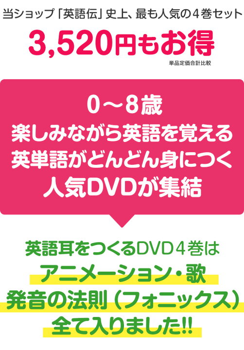 楽天市場】NEW Goomies と Pinkfongなど DVD 4巻セット 英語 童謡 dvd 