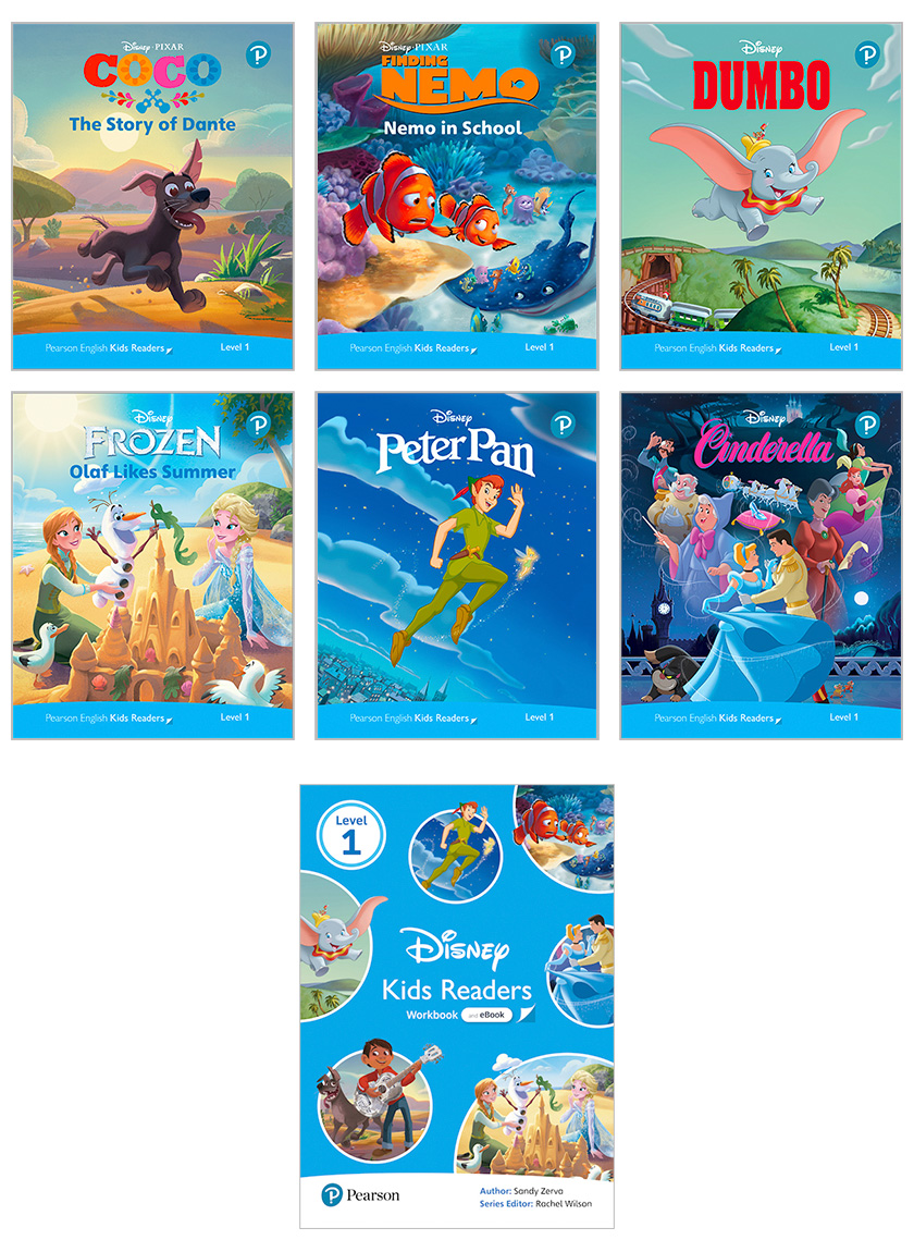 ディズニー 英語 絵本 Disney Kids Readers Level 1 Pack 英語絵本 6冊とワークブックのセット  レベル１（英語に初めて触れるお子様レベル） 子ども 幼児 本 フォニックス 英語教材 英会話 教材 ニモ ダンボ シンデレラ ピーターパン  ファインディング・ニモ 