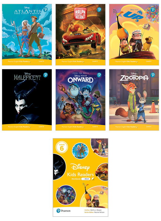 楽天市場 ディズニー 英語教材 絵本 英語 Disney Kids Readers Level 6 Pack 英語絵本 6冊とワークブックのセット レベル６ 中学生 高校1年生レベル 正規販売店 ネイティブ音声 朗読 音声 子ども グッズ 絵本 システム フォニックス 英単語 英会話 教材 多読