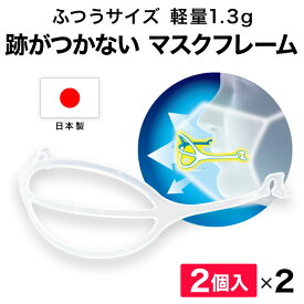 マスクフレーム MASKair マスケア 普通サイズ 2個入 2セット ライフマスクサポーター 日本製 【正規販売店】 肌に触れない 跡がつかない 立体マスク 不織布 マスク 立体 喋りやすい フレーム 3d 不織布マスク用 3dマスク 国産 誕生日