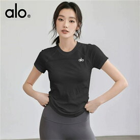 【 SALE10%OFF】★ ALO Yoga ★半袖 tシャツ レディース Tシャツ レディース カットソー 大人 透け防止機能 半袖 コットン 綿 無地 ボーダー スーツ インナー 白 Uネック シームレス シンプル オフィス リクルート ユニフォーム 制服 [並行輸入品]