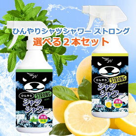 ひんやりシャツシャワー ストロング 選べる2本セット【正規販売店】Newパッケージミント、グレープフルーツ、 500ml 本体 冷却スプレー 衣類用 制汗剤 消臭 涼感 わきが 脇汗 デオドラント ときわ商会 2025summer