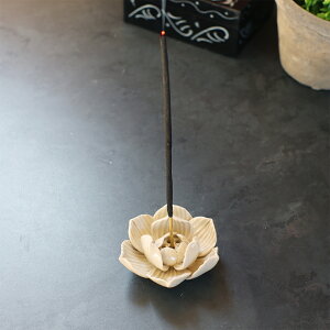 香立て セラミックロータス S 蓮花 線香 お香スタンド 仏花 ナチュラル ピンク ハス インセンス