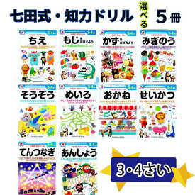 選べる5冊セット 七田式 知力ドリル 3・4さい 送料無料 七田式知力ドリル 夏休み 子供 子供用 人気 幼児七田式 B5判 シルバーバック てんつなぎ おかね せいかつ めいろ そうぞう あんしょう（音読） かずをおぼえよう もじをおぼえよ