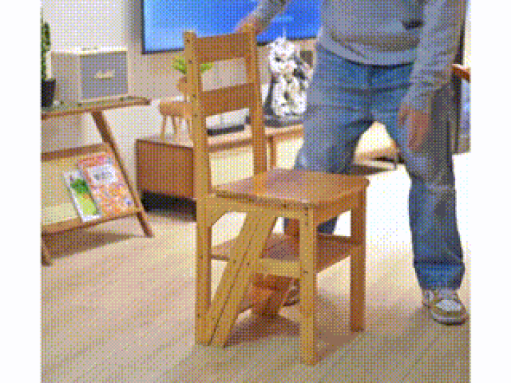 楽天市場】椅子 脚立 木製 ステップチェア 折りたたみ 変形チェア 多