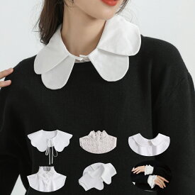つけ襟 付け襟 つけえり レース フリル ハイネック 首元隠し シワ隠し 刺繍 白フリル スタンドカラー 付け衿 つけ衿 つけ襟 ブラウス ダブル レイヤードトップス 重ね着風 襟 重ね付け スカラップホワイトデーお返しプレゼント 入園式 入学式 卒業式