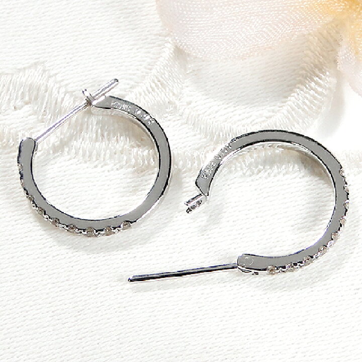 楽天市場】K10YG/PG/WG ダイヤモンド フープ ピアス 0.14ct【送料無料 