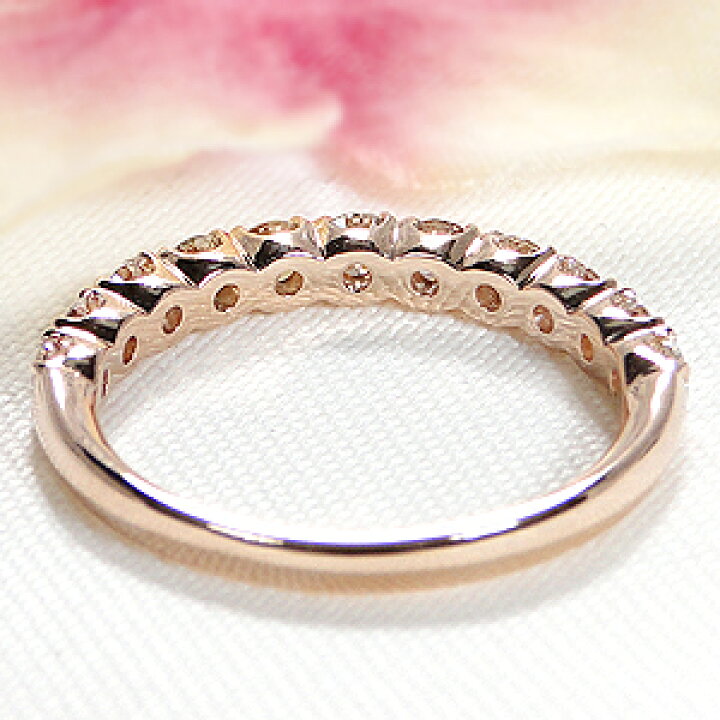 楽天市場】K18PG ダイヤモンド ハーフ エタニティリング【0.7ct 