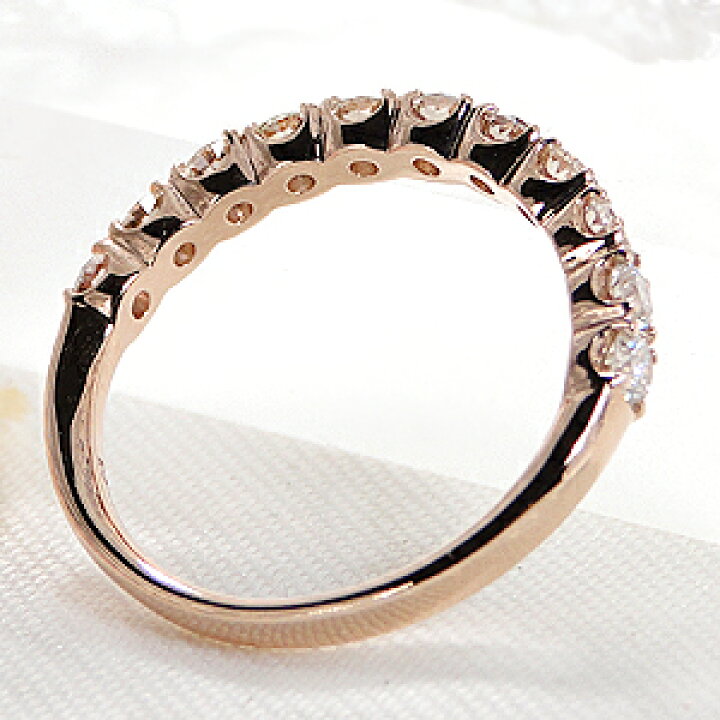 楽天市場】K18PG ダイヤモンド ハーフ エタニティリング【0.7ct 