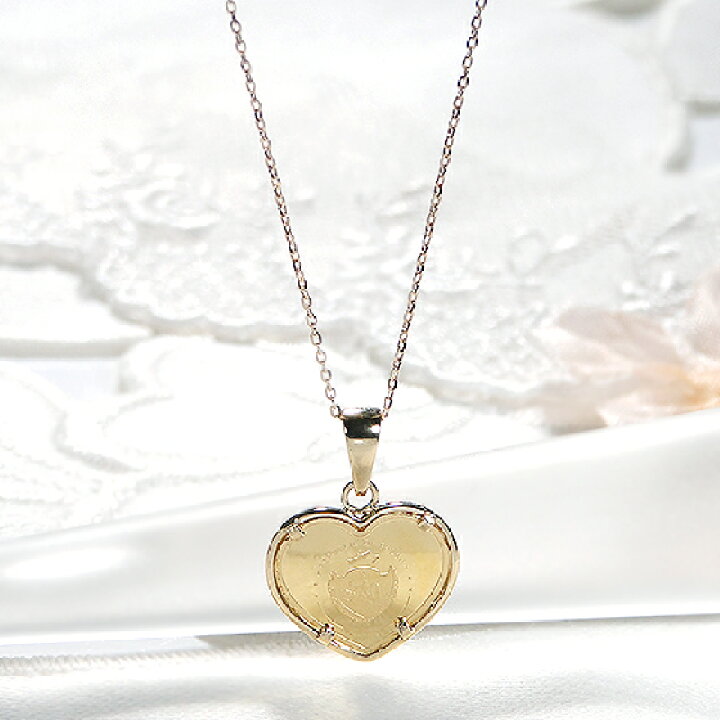 楽天市場】純金 K24/K18 2022 キューピット ハートコインネックレス  