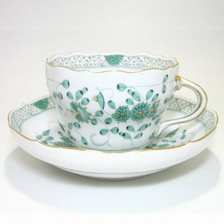 楽天市場】マイセン・インドの花グリーン 343310 兼用 ティーカップ  