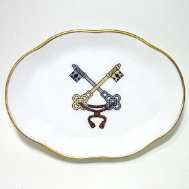 リチャードジノリ・ジュビレオコレクション　12cm楕円小皿教皇紋章・鍵　5069