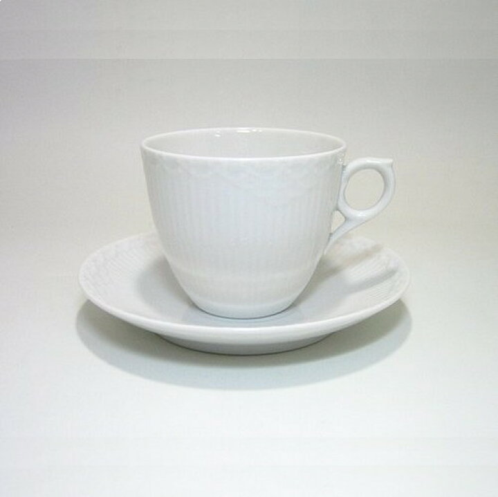 ロイヤルコペンハーゲン ホワイトハーフレース カップ＆ソーサー ハイ 