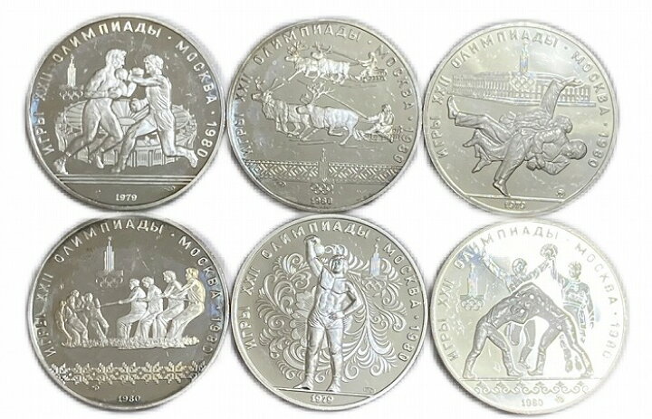 楽天市場】旧ソ連(ロシア) プルーフ銀貨 大型 1980年 10ルーブル 6枚 
