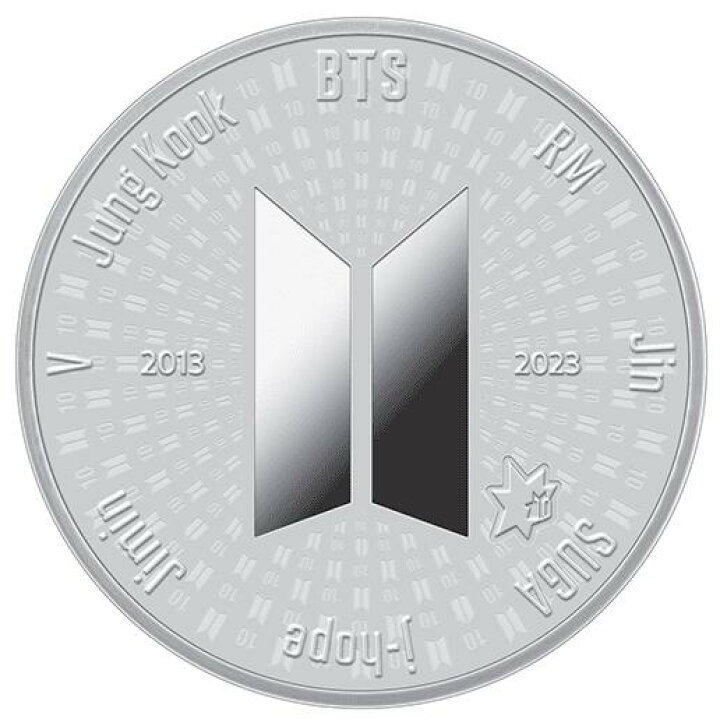 楽天市場】【鑑定書付き】韓国 2023年 BTSデビュー 10周年記念 1/2  