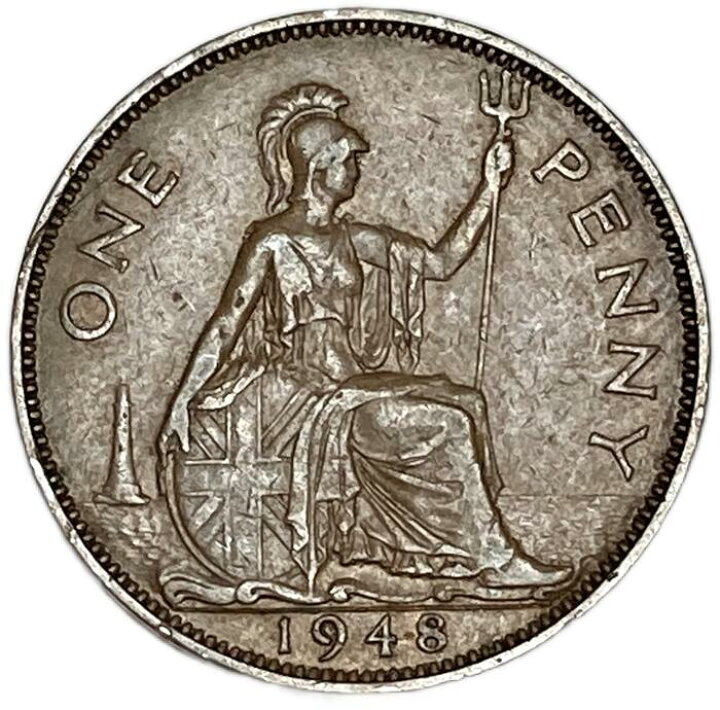 楽天市場】イギリス貨幣 1ペニー 青銅貨 ジョージ6世 年代ランダム 