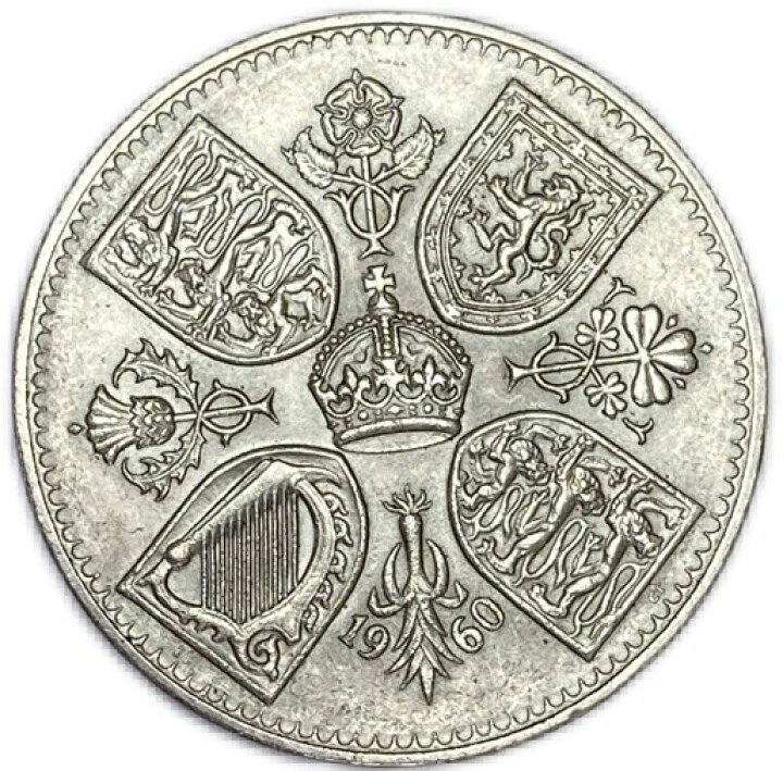 楽天市場】イギリス貨幣 大型コイン 5シリング エリザベス二世 1960年 