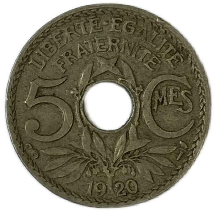 楽天市場】フランス貨幣 5サンチーム 1920年 美品 アンティークコイン 