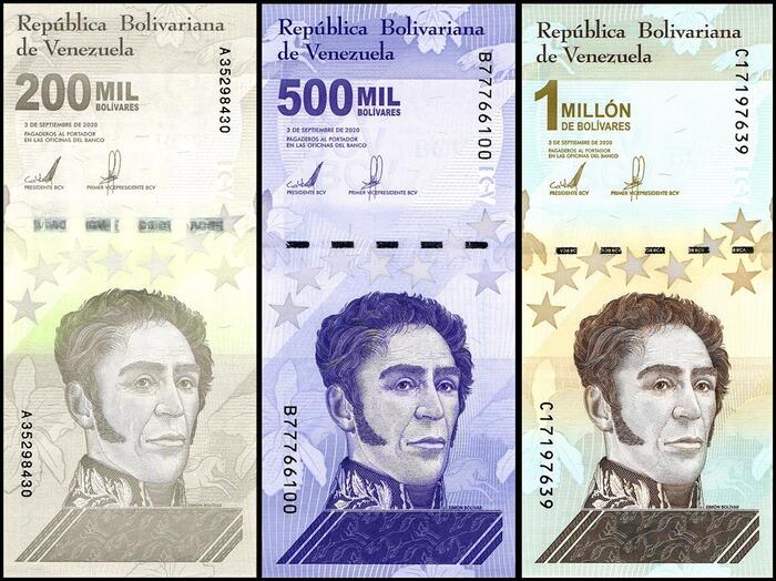 ベネズエラ 連番 100ボリバルデジタル ピン札 未使用 ハイパーインフレ