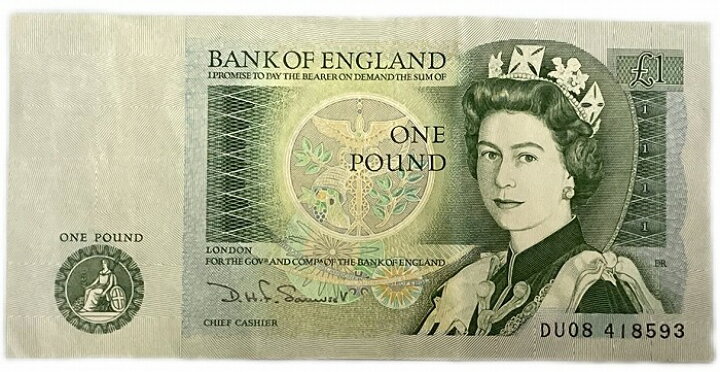 旧紙幣】£10 はちきれ 英国銀行券 エリザベス女王