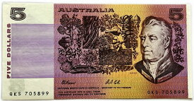 オーストラリア 5ドル クームズ ランドール 1967年 美品 世界 外国 貨幣 古銭 旧紙幣 旧札 旧 紙幣 アンティーク