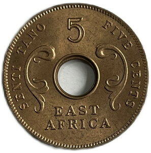 英国領 東アフリカ 5セント 1964年 外国 硬貨 コイン アンティークコイン