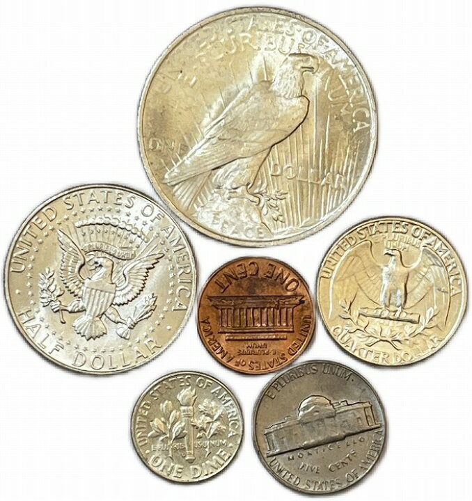 楽天市場】アメリカ 貨幣セット（内銀貨4枚） 準未使用～未使用 ピース  