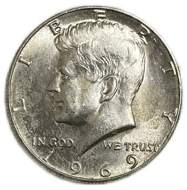 【銀貨】 アメリカ ケネディ ハーフダラー 50セント 1969年 XF 外国 硬貨 コイン アンティークコイン