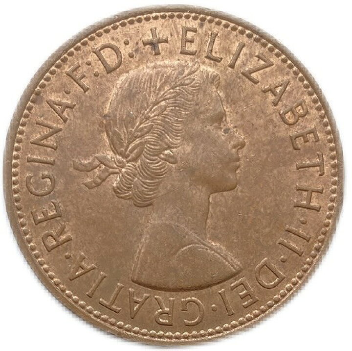 楽天市場】イギリス貨幣 1ペニー 青銅貨 1967年 エリザベス女王 
