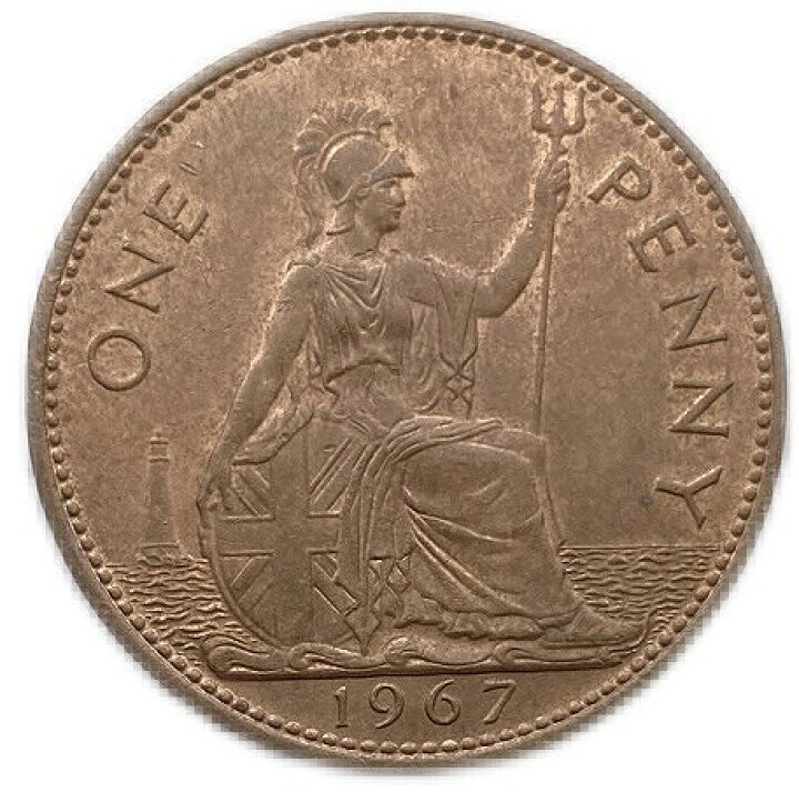 楽天市場】イギリス貨幣 1ペニー 青銅貨 1967年 エリザベス女王 
