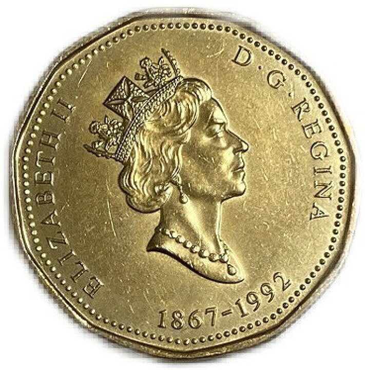 楽天市場】カナダ 記念硬貨 1ドル 1867-1992年 エリザベス女王2世 極美 