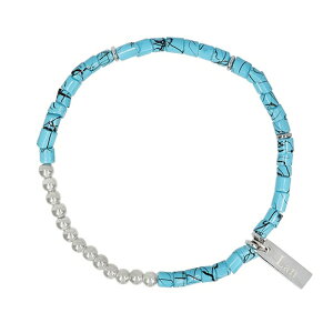 yzc[vy2planz[LAN ARCHIVE] Sil Ball Half Gemstone Bracelee / [LANARCHIVE]Vo[{[n[tWFXg[uXbgyVbvz