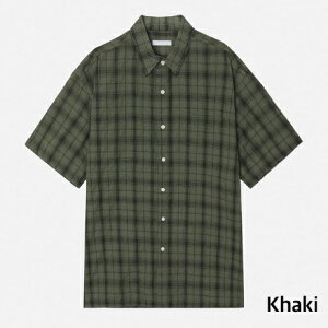 yzc[vy2planzVert wrinkle check short sleeve shirt / xN`FbNVcyVbvz